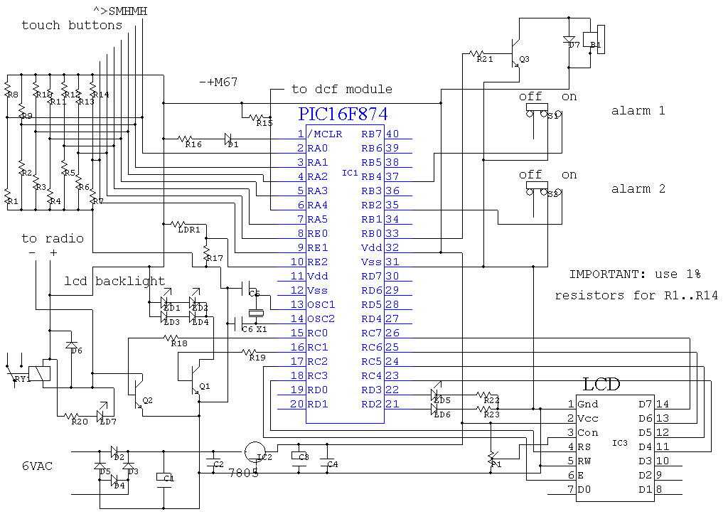 alarm clock circuit diagram