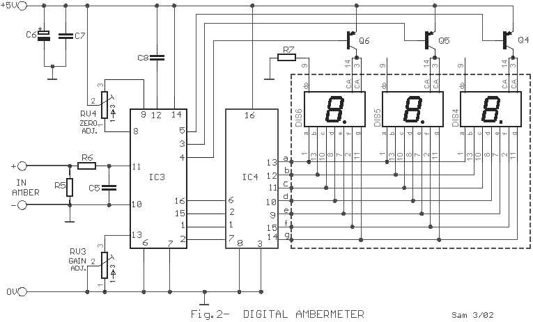 ampere meter circuit diagram