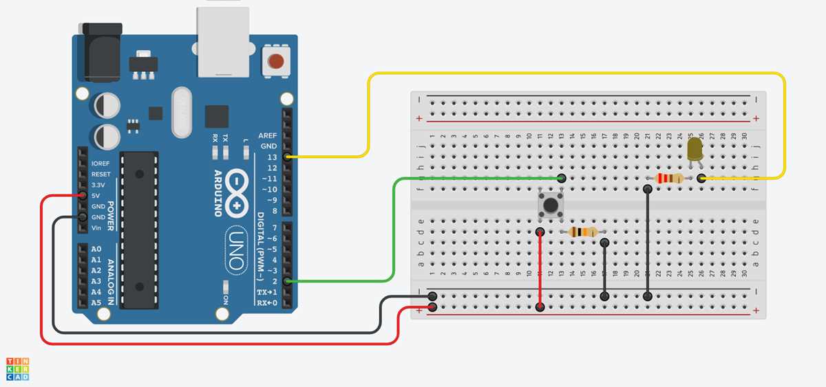 arduino push button circuit diagram