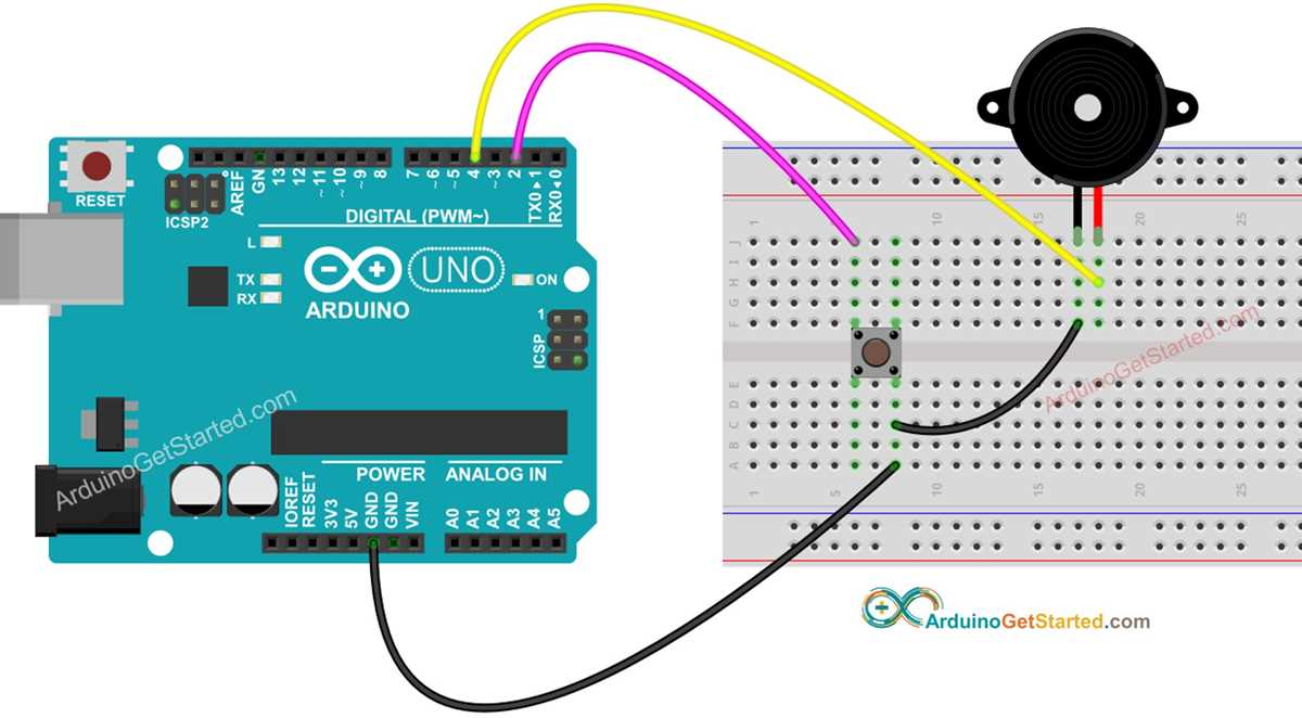 arduino push button circuit diagram