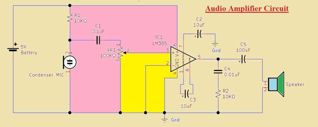 audio amp circuit diagram