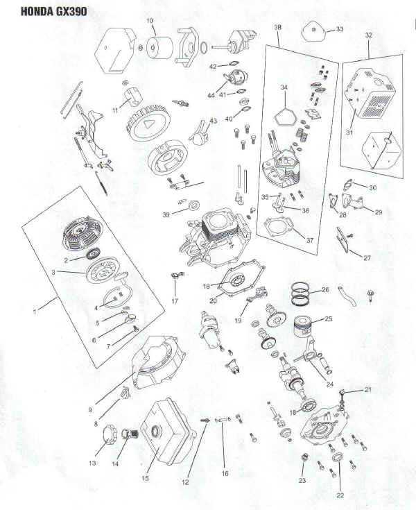 gx390 honda wiring diagram