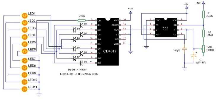led running light circuit diagram