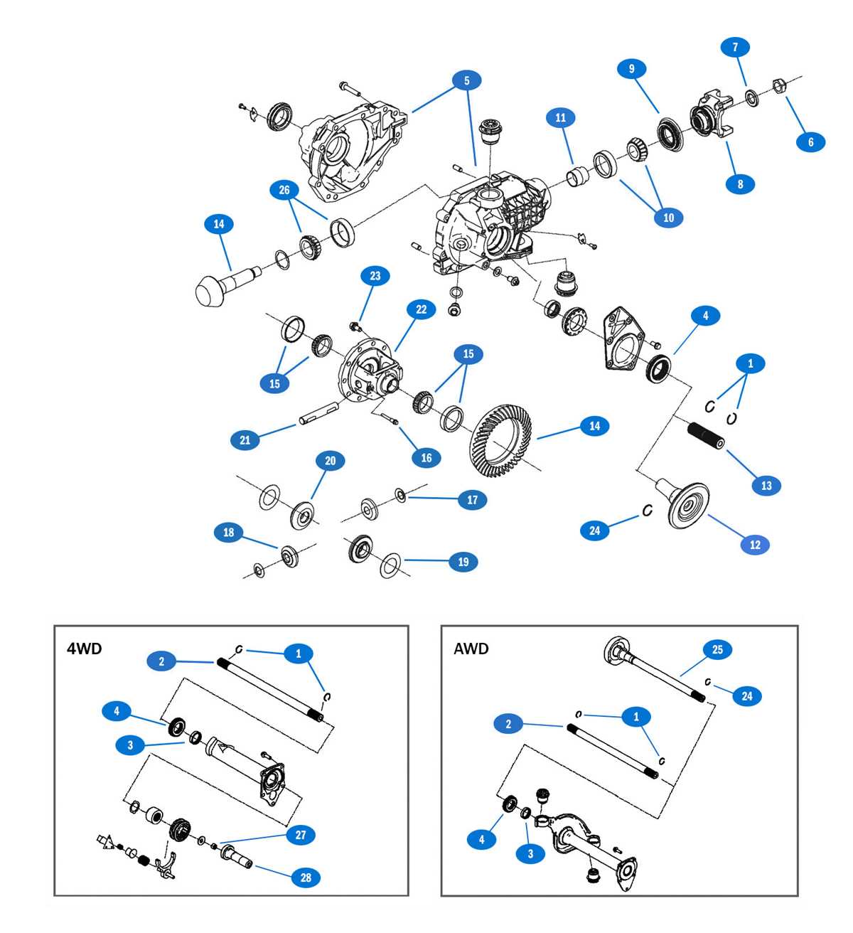 chevy front differential parts diagram