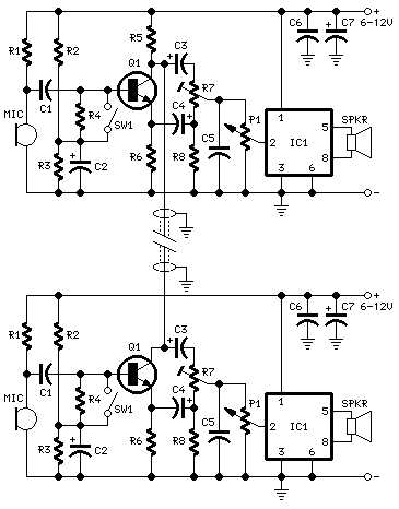 2 way intercom circuit diagram