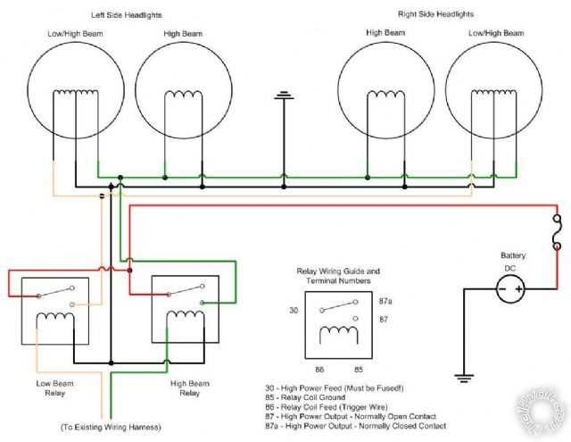 car headlight circuit diagram