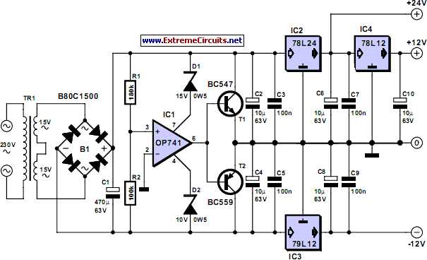 circuit diagram of a power supply