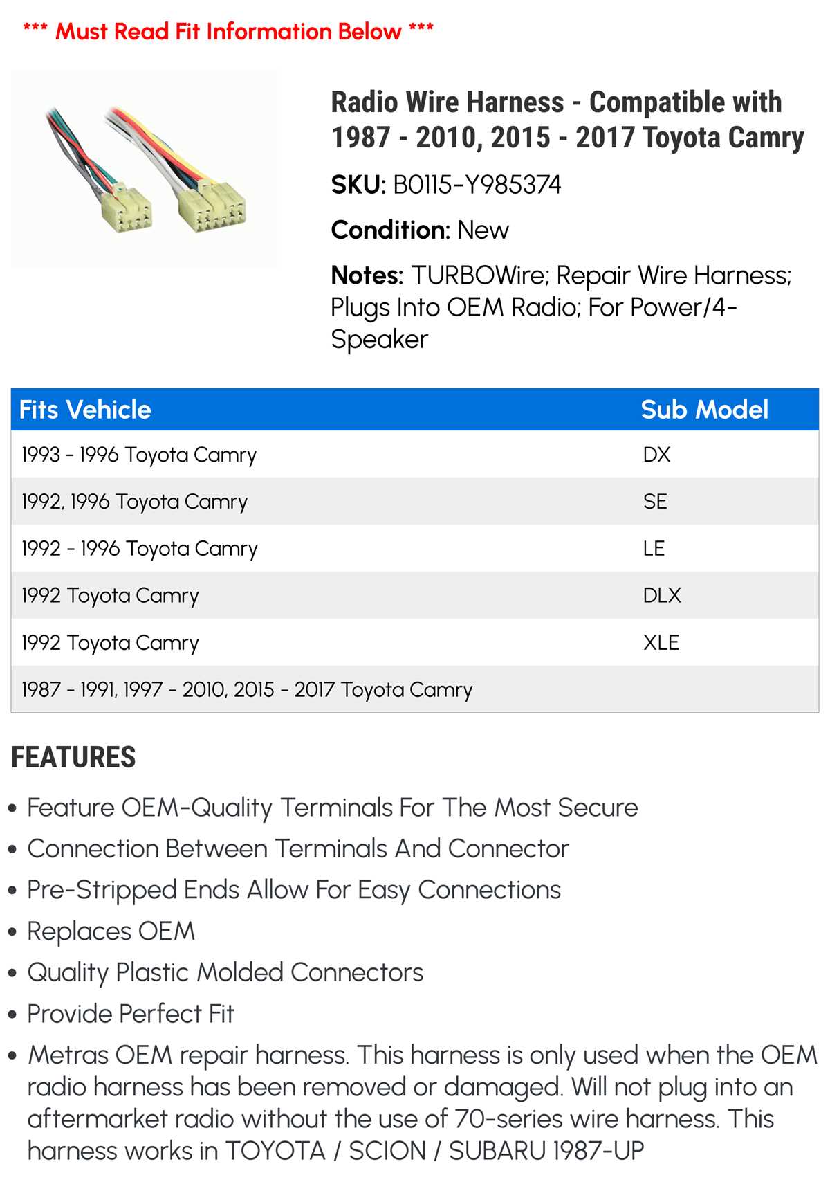 color code toyota camry radio wiring diagram