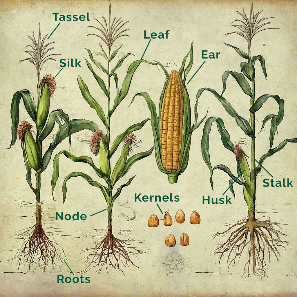 corn plant parts diagram