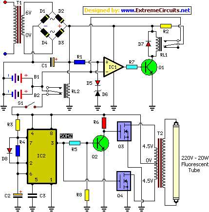 emergency lamp circuit diagram