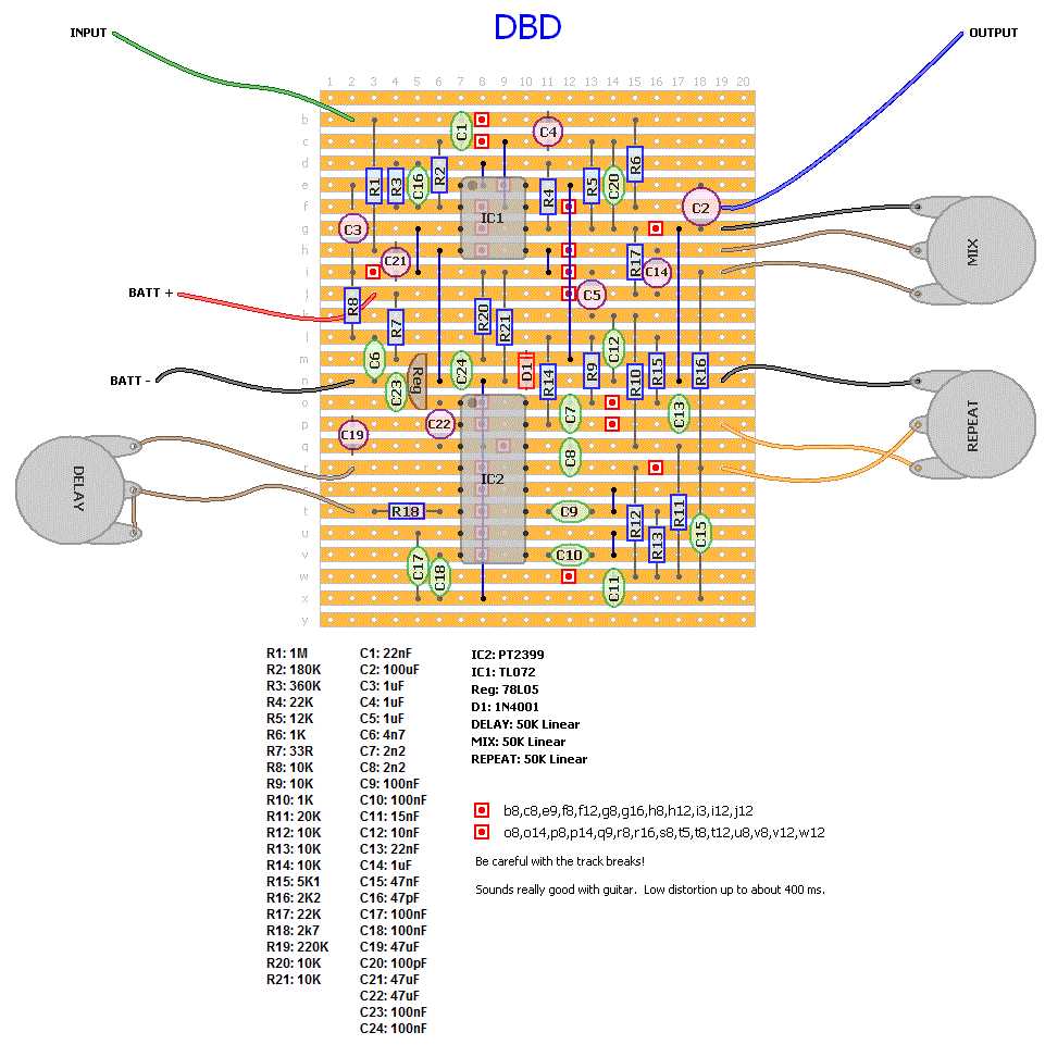 delay pedal circuit diagram
