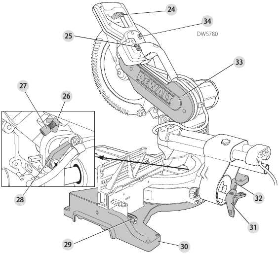 dewalt dws779 parts diagram