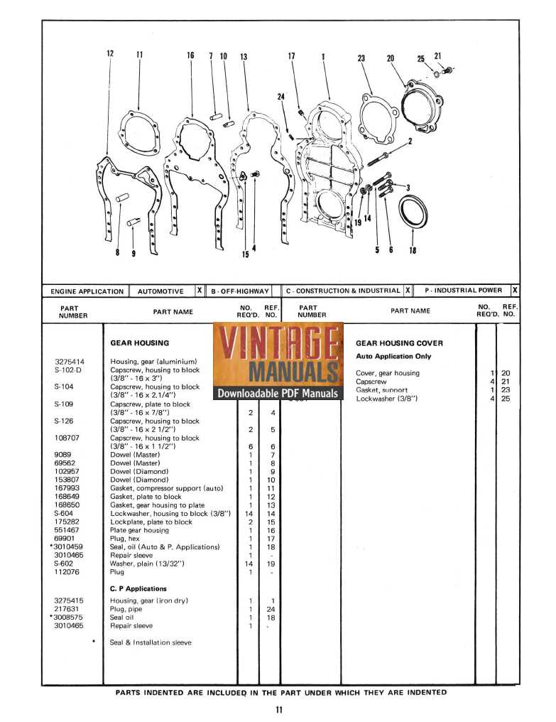 diesel engine parts diagram