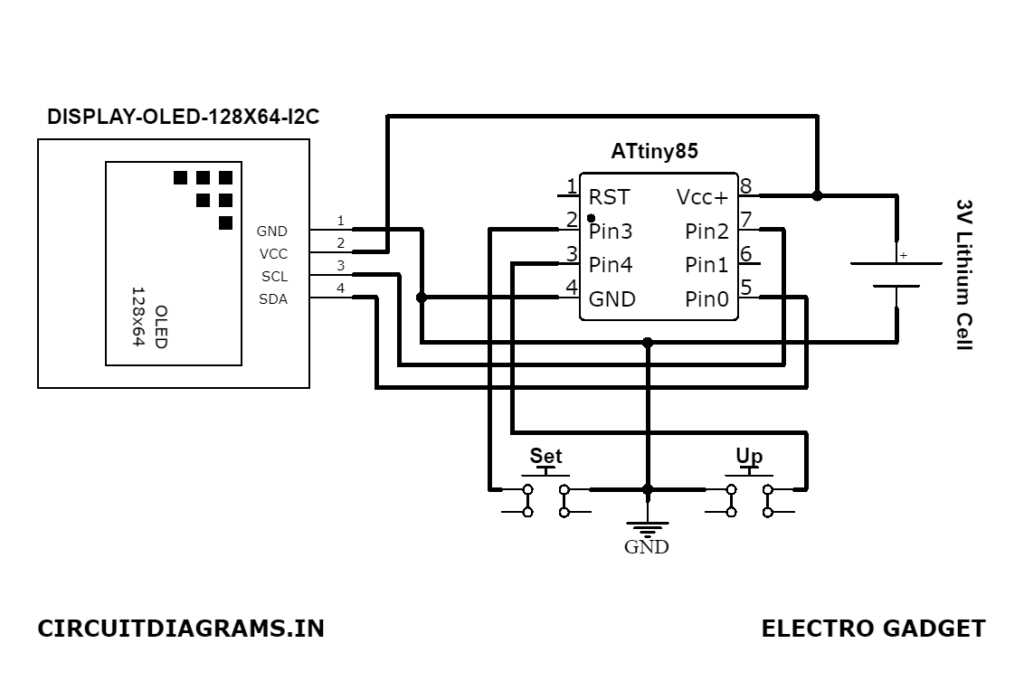 digital watch circuit diagram