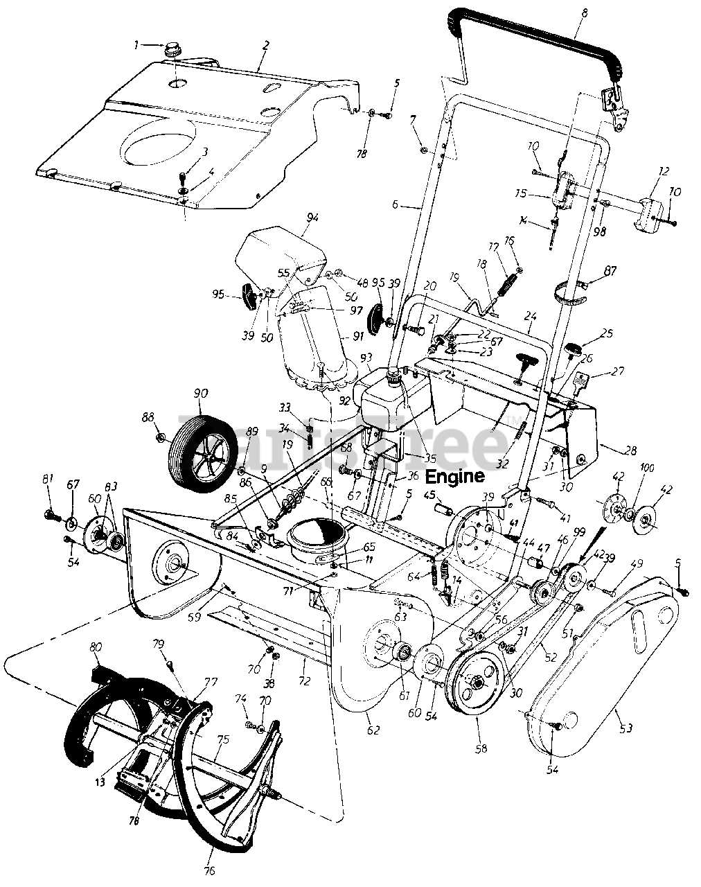 craftsman snow thrower parts diagram