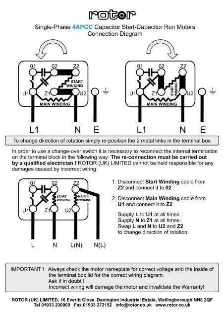 motor wiring connection diagram