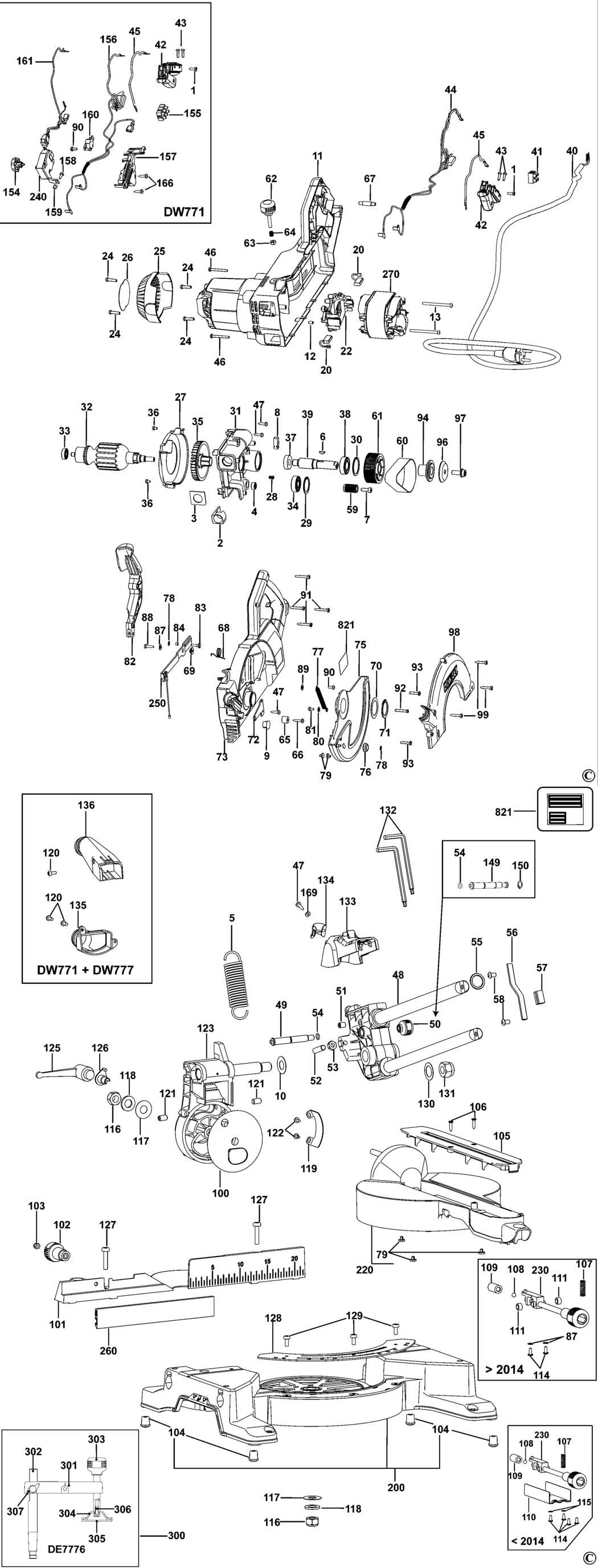 dewalt dws779 parts diagram
