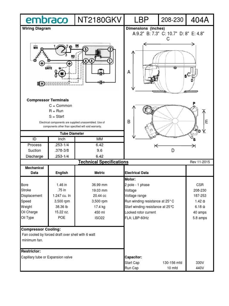 embraco compressor wiring diagram