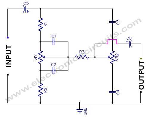 bass treble volume control circuit diagram
