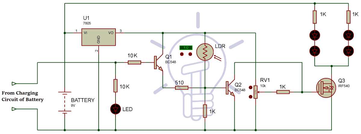 12v emergency light circuit diagram