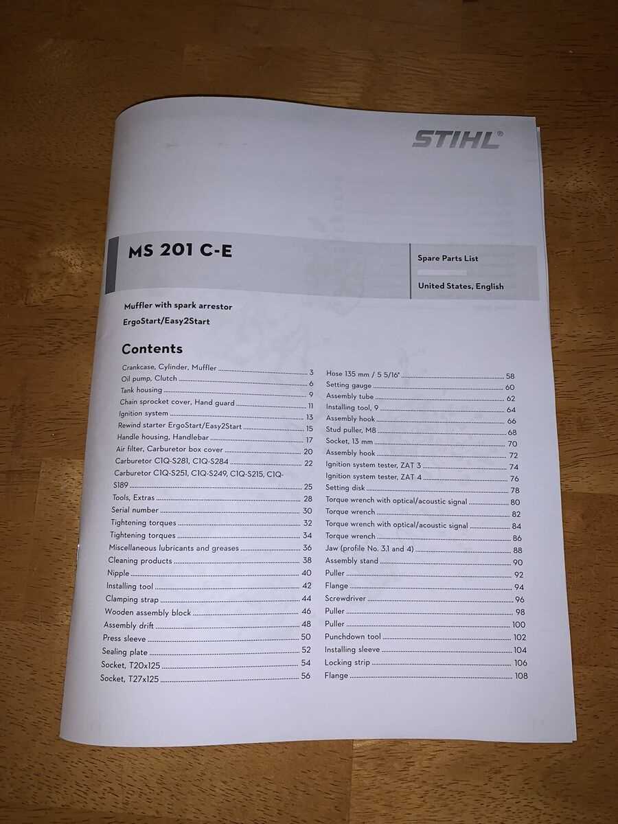 stihl ms201tc parts diagram
