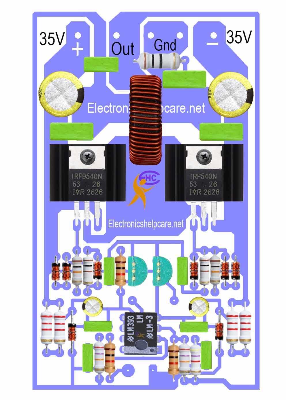 class d audio amplifier circuit diagram