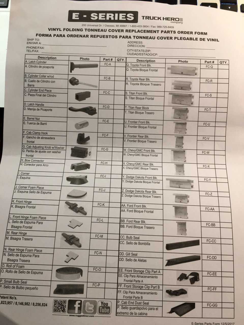 gator tonneau cover parts diagram
