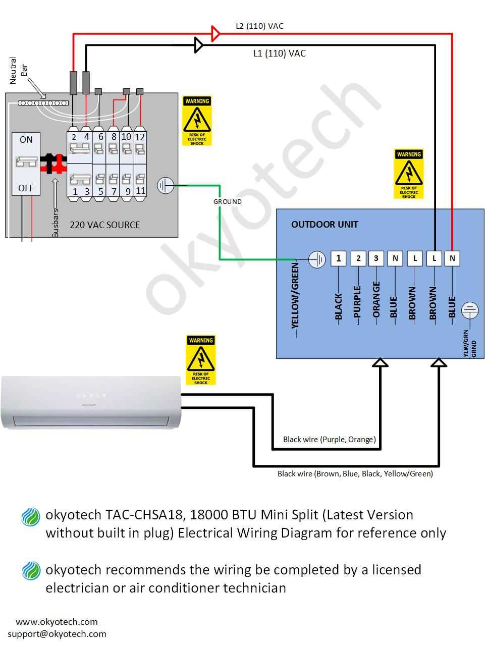 mitsubishi mini split wiring diagram