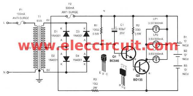 emergency light circuit diagram