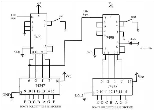 circuit diagram for digital clock