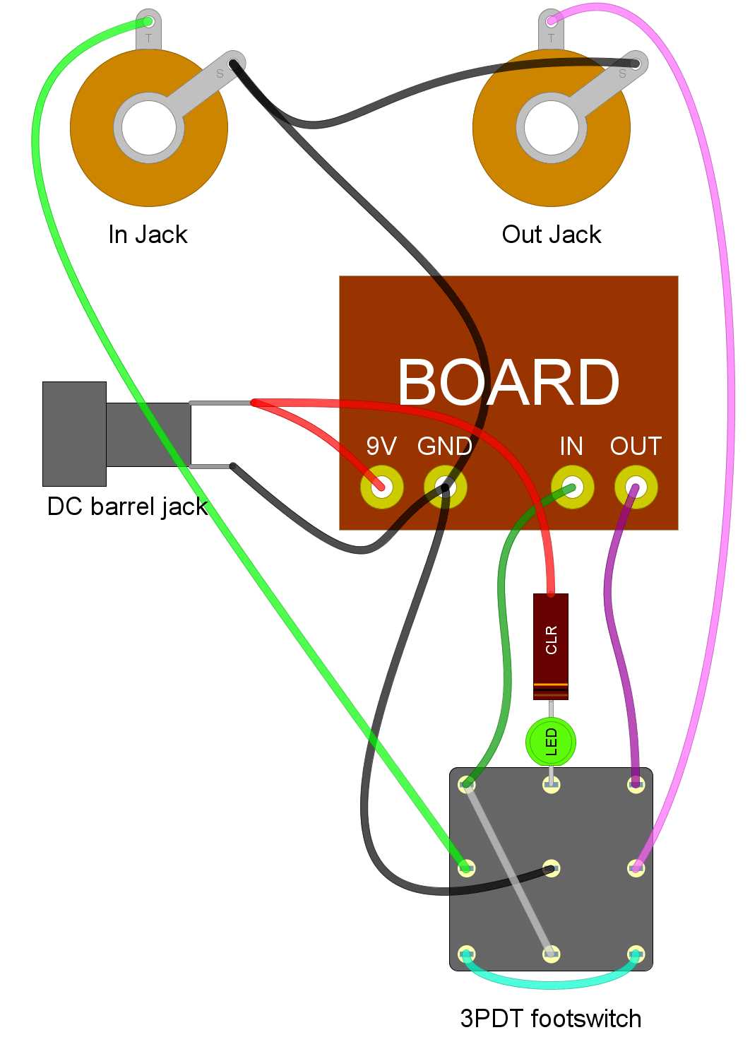 delay pedal circuit diagram