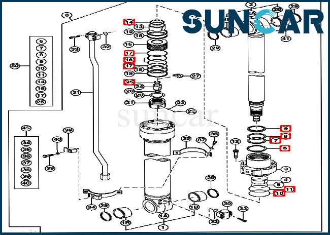 hydraulic cylinder parts diagram