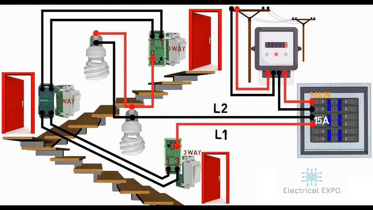 wiring a three way switch multiple lights diagram