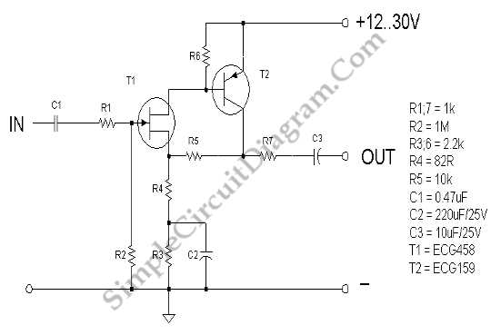 jfet amplifier circuit diagram