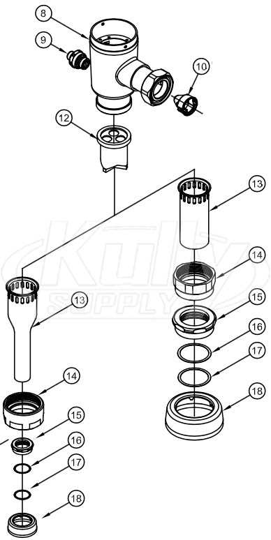 zurn flush valve parts diagram
