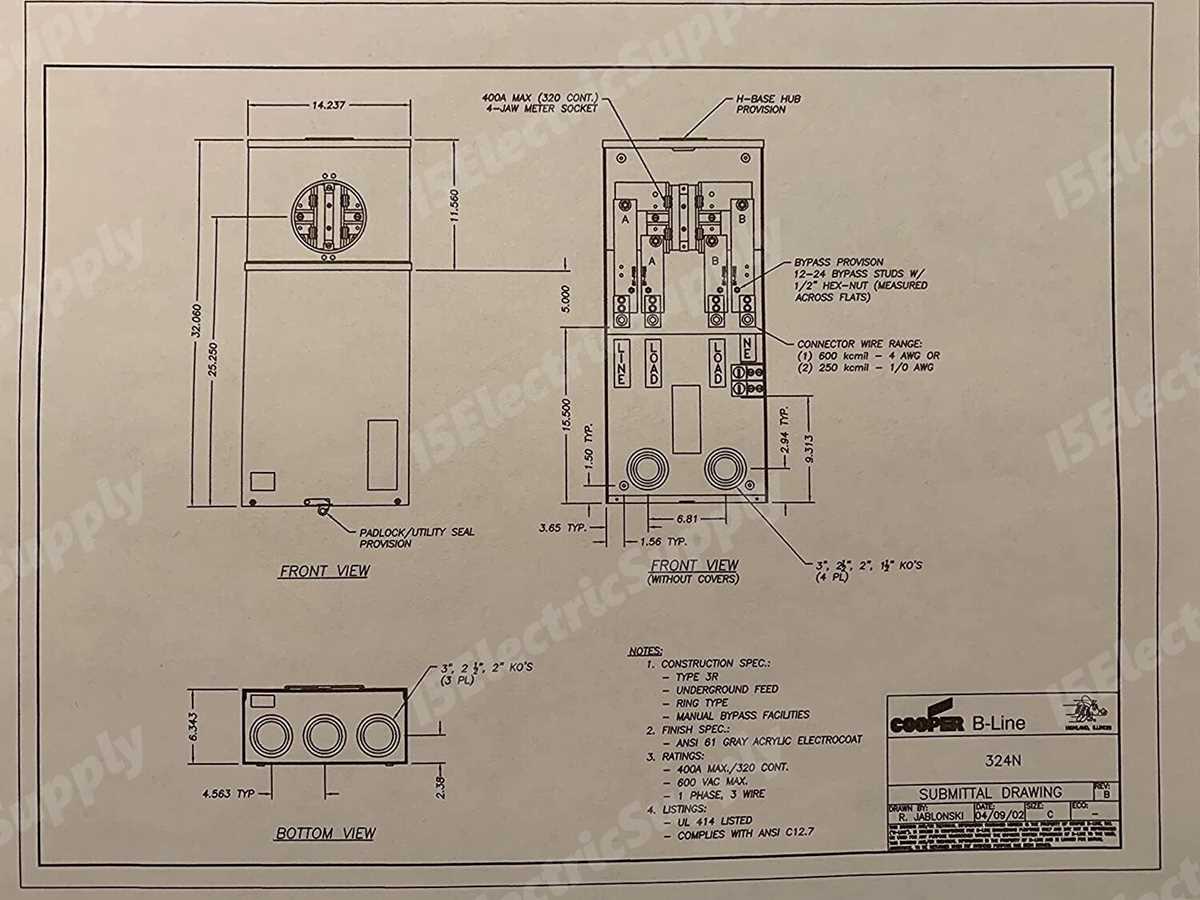 200 amp meter base wiring diagram