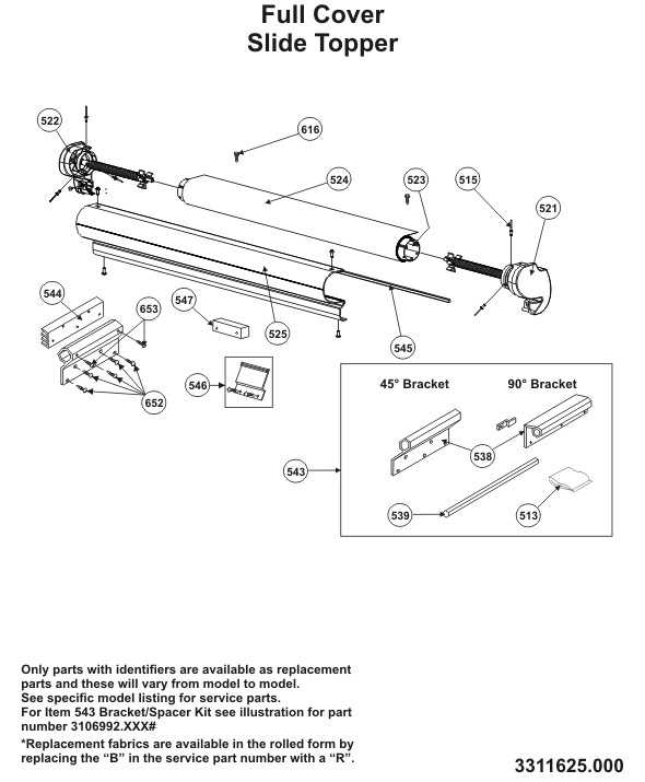 dometic awning parts diagram
