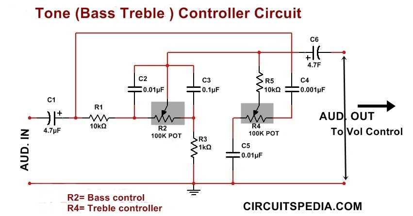 bass treble volume control circuit diagram