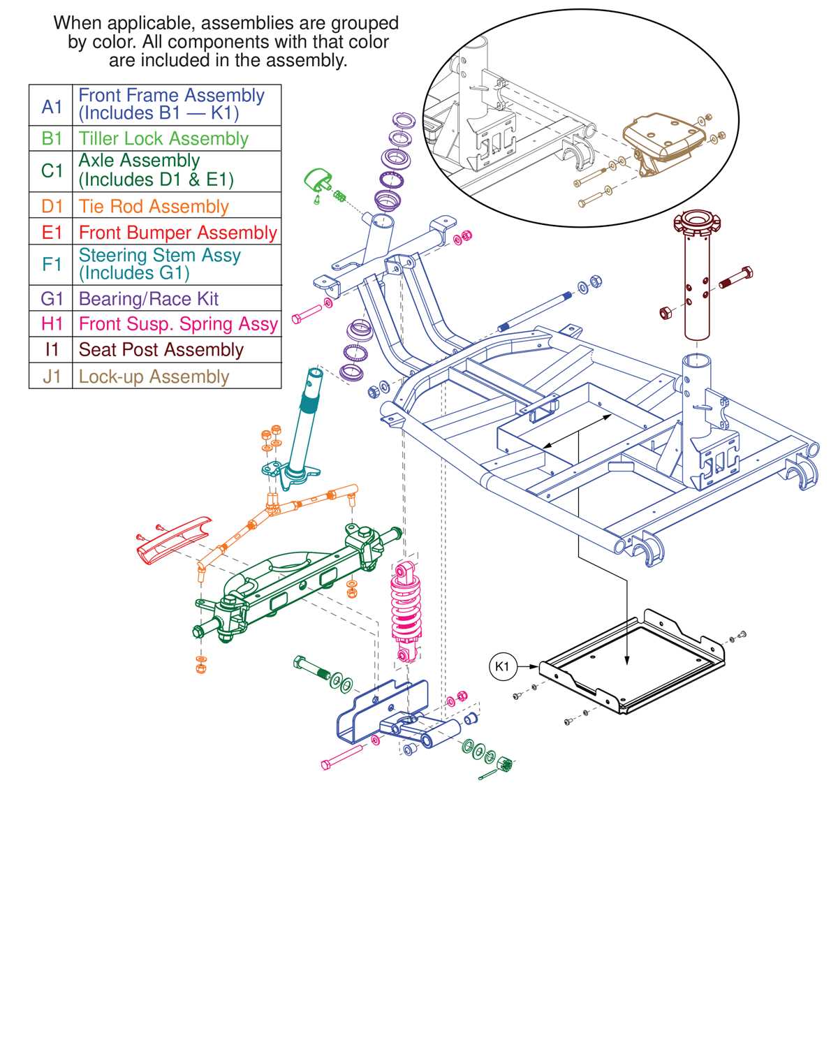 mobility scooter parts diagram