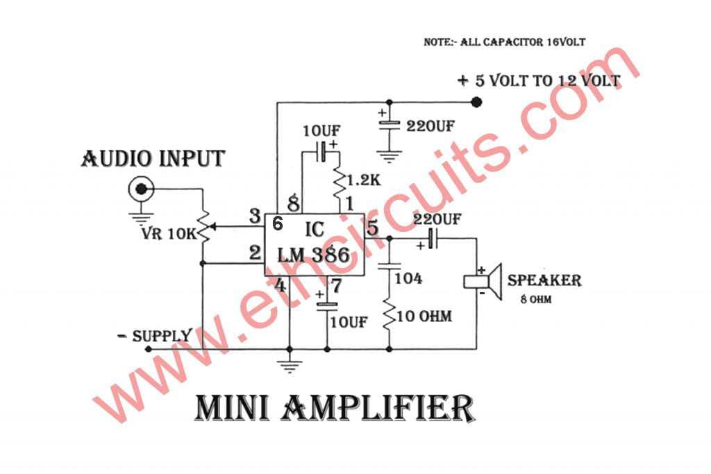lm386 amplifier circuit diagram
