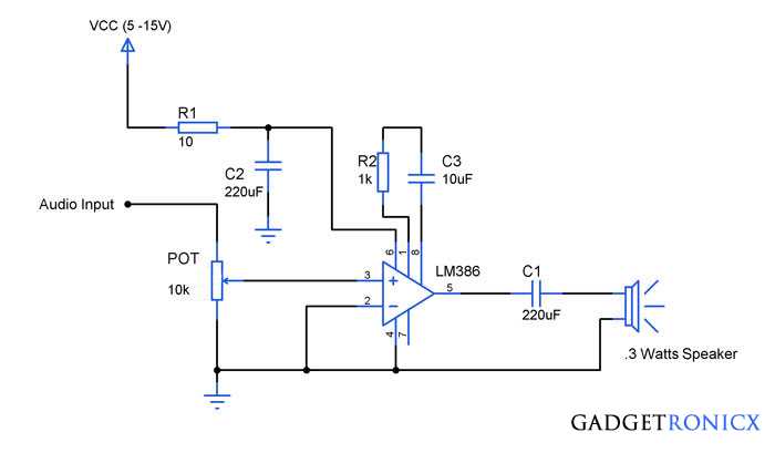 audio amp circuit diagram