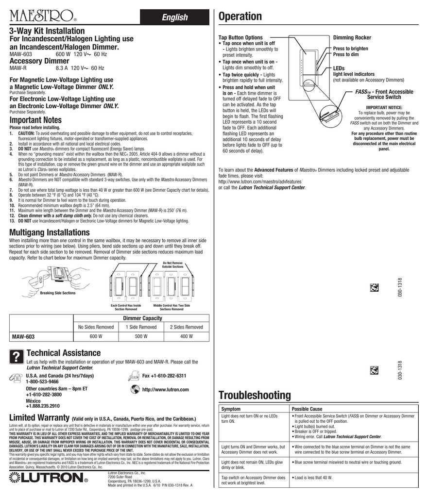 lutron maestro 3 way dimmer wiring diagram