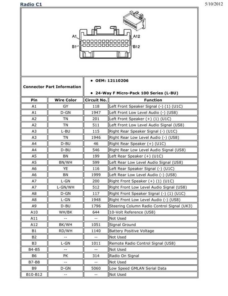 2011 chevy silverado radio wiring diagram