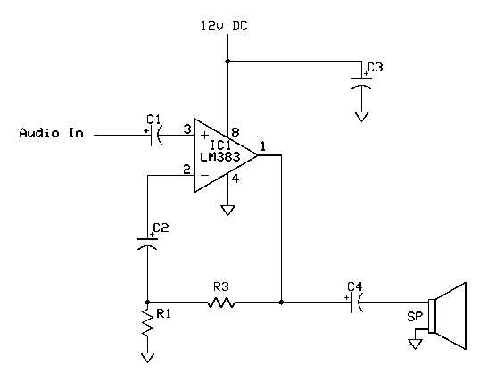 audio amp circuit diagram