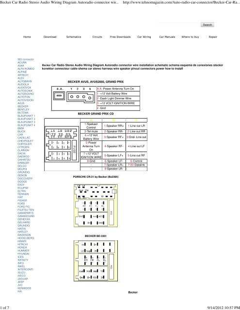 automotive radio wiring diagrams