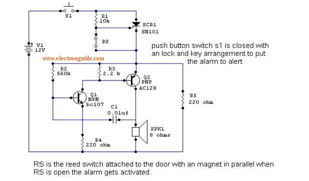 intruder alarm circuit diagram