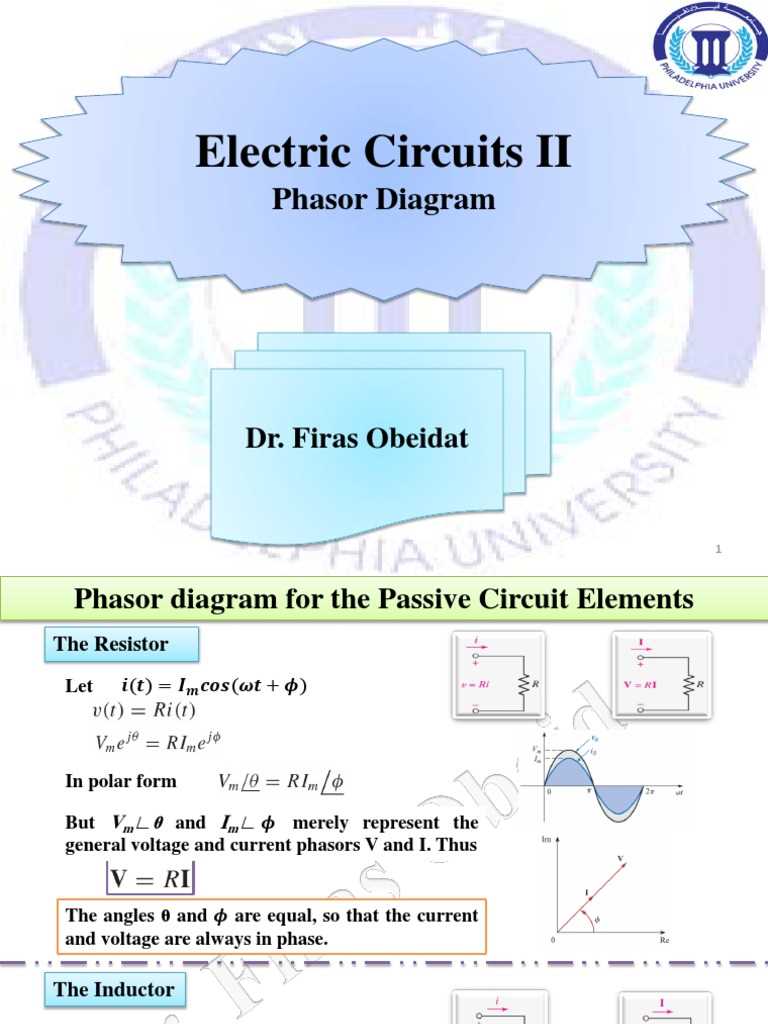 phasor diagram electrical circuits