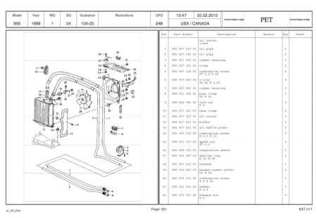 porsche parts diagram