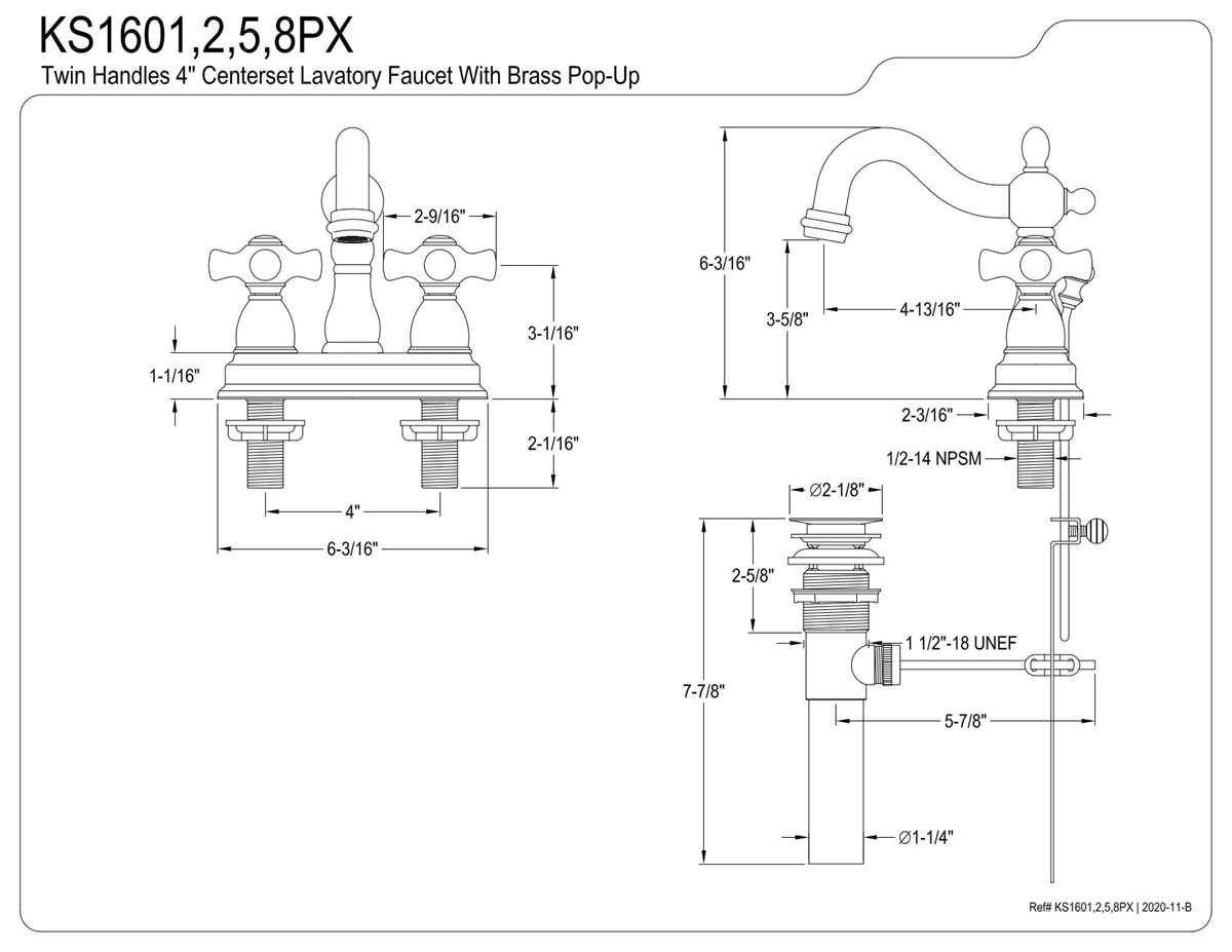 kingston brass faucet parts diagram