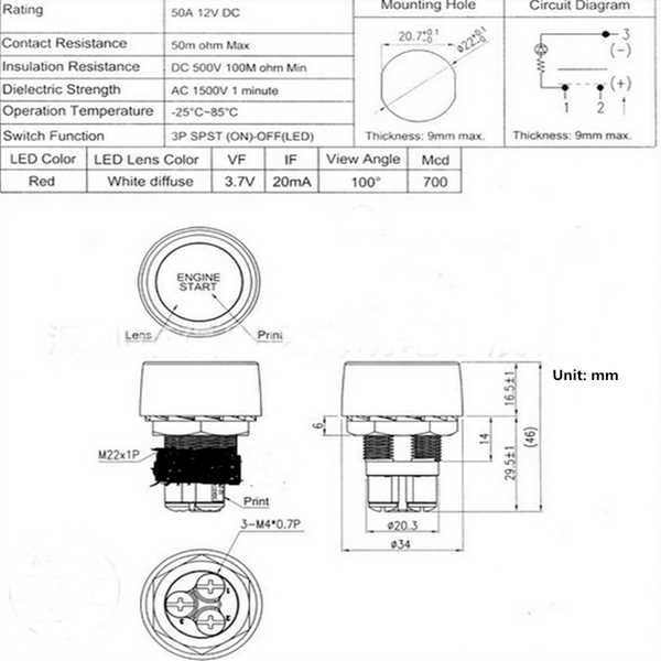 push button starter switch wiring diagram